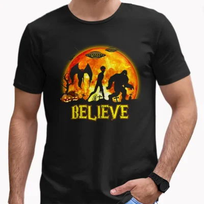 Bigfoot, Mothman & Alien Halloween Shirt Funny Believe Cryptid Tee