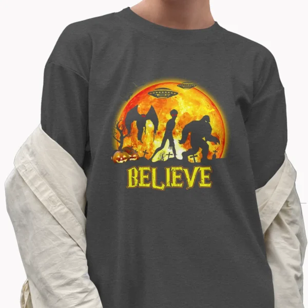 Bigfoot, Mothman & Alien Halloween Shirt Funny Believe Cryptid Tee