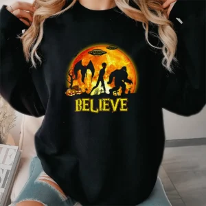 Bigfoot, Mothman & Alien Halloween Shirt Funny Believe Cryptid Tee