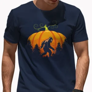 Bigfoot Pumpkin Moon Halloween Shirt Funny Sasquatch Fall Tee