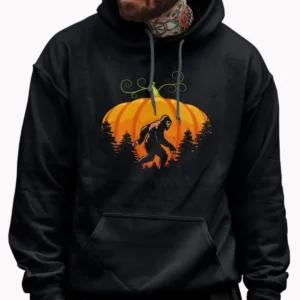 Bigfoot Pumpkin Moon Halloween Shirt Funny Sasquatch Fall Tee
