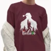 Bigfoot Silhouette Believe Christmas Shirt | Rock Roll Santa Sasquatch Tee 9 Bigfoot Silhouette Believe Christmas Shirt Rock Roll Santa Sasquatch Tee
