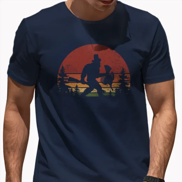 Bigfoot Turkey Hunter Thanksgiving Shirt Funny Sasquatch Hunting Tee