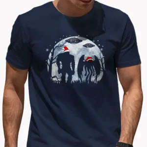 Bigfoot UFO Mothman Christmas Shirt Funny Extraterrestrial Cryptid Gift