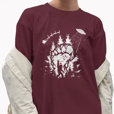 15+ Best Alien Christmas Gifts for a "Weird Little Christmas" 14 Bigfoot UFO Santa Abduction Christmas Shirt Funny Sasquatch Paw Print Tee