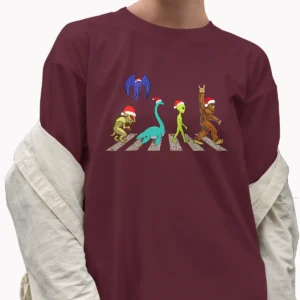 Cryptid Abbey Road Christmas Shirt Funny Cryptozoology Beatles Parody Music Tee