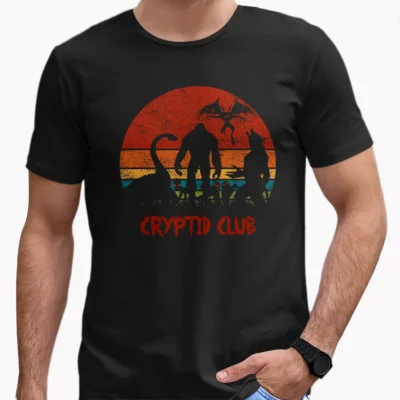 Cryptid Club Shirt Retro Bigfoot, Mothman Cryptozoology Tee