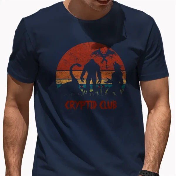Cryptid Club Shirt Retro Bigfoot, Mothman Cryptozoology Tee