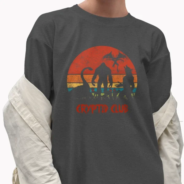 Cryptid Club Shirt Retro Bigfoot, Mothman Cryptozoology Tee