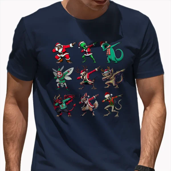 Dabbing Cryptid Christmas Shirt Funny Bigfoot, Mothman & Alien Tee