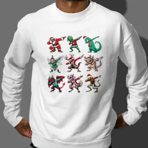 Dabbing Cryptid Christmas Shirt Funny Bigfoot, Mothman & Alien Tee