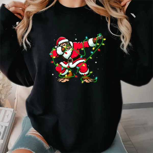 Dabbing Santa Bigfoot Christmas Shirt Funny Sasquatch Gift Tee