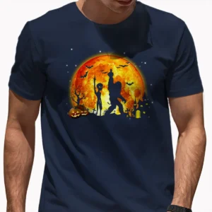 Funny Bigfoot & Alien Middle Finger Halloween Shirt For Adult