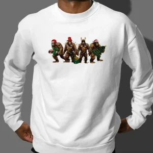 Funny Bigfoot Christmas Squad Shirt Santa Sasquatch Matching Tee
