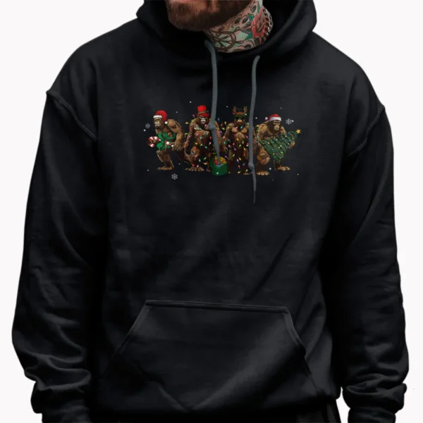 Funny Bigfoot Christmas Squad Shirt Santa Sasquatch Matching Tee