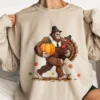 Funny Bigfoot Pilgrim Thanksgiving Shirt | Sasquatch with Turkey & Pumpkin Tee 12 Funny Bigfoot Pilgrim Thanksgiving Shirt Sasquatch with Turkey & Pumpkin Tee