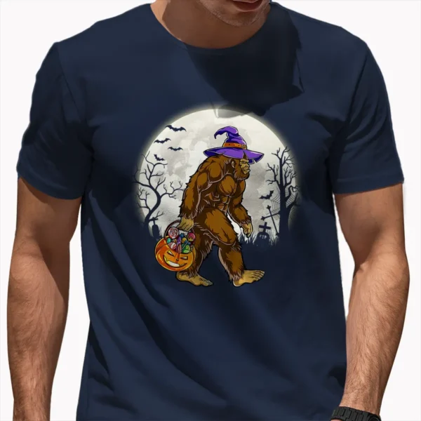 Funny Bigfoot Witch Halloween Shirt Spooky Sasquatch Costume Tee