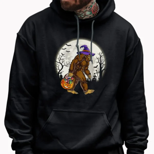 Funny Bigfoot Witch Halloween Shirt Spooky Sasquatch Costume Tee