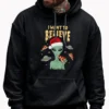 I Want to Believe Funny Alien Christmas Shirt UFO Pizza Gift Tee