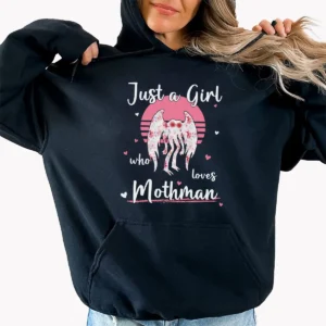 Just a Girl Who Loves Mothman Shirt Cute Floral Cryptid Gift for Her