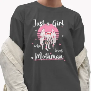 Just a Girl Who Loves Mothman Shirt Cute Floral Cryptid Gift for Her