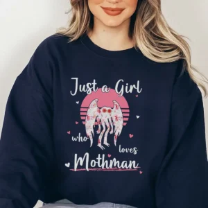 Just a Girl Who Loves Mothman Shirt Cute Floral Cryptid Gift for Her