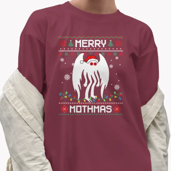 Merry Mothmas Mothman Ugly Christmas Sweater Shirt Funny