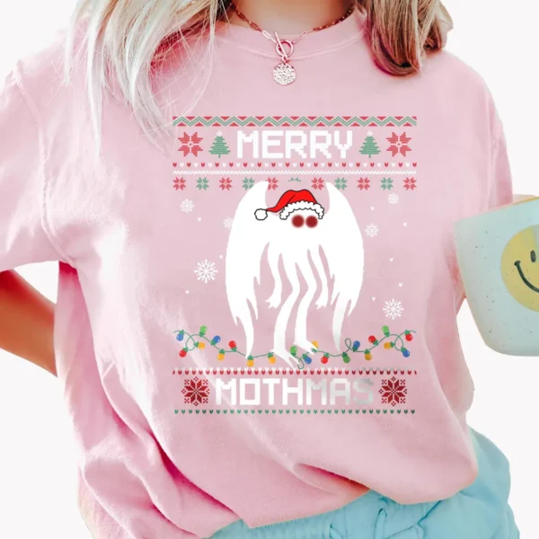 Merry Mothmas Mothman Ugly Christmas Sweater Shirt Funny