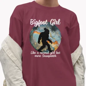 Messy Bun Bigfoot Girl Shirt For Women | Funny Sasquatch Gift 9 Messy Bun Bigfoot Girl Shirt For Women Funny Sasquatch Gift