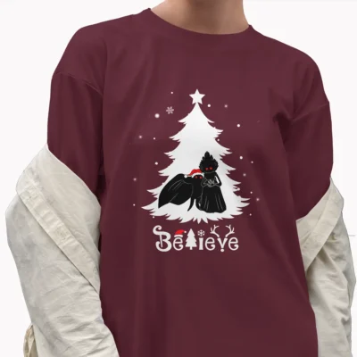 Mothman and Flatwoods Monster Christmas Shirt Funny Cryptid Believe Tee