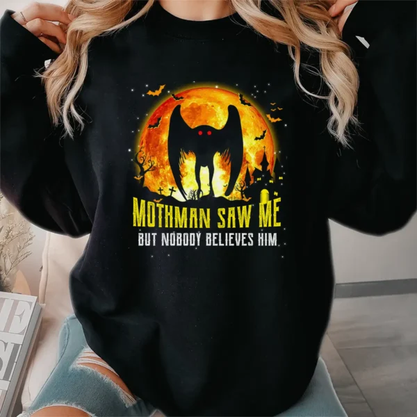 Mothman Saw Me Funny Halloween Shirt Creepy Cryptid Humor Gift Tee