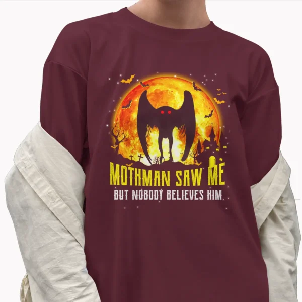 Mothman Saw Me Funny Halloween Shirt Creepy Cryptid Humor Gift Tee