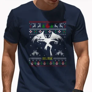 Mothman Ugly Christmas Sweater Shirt Creepy Cryptid Believe Tee
