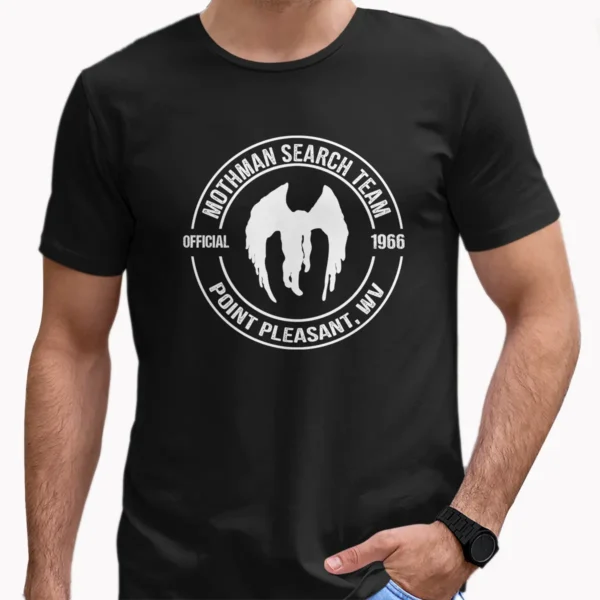 Official Mothman Search Team Shirt Point Pleasant Cryptid Investigator Tee