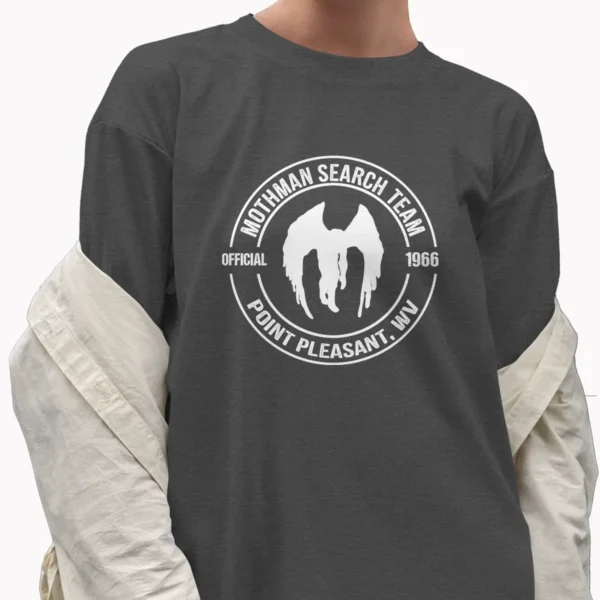 Official Mothman Search Team Shirt Point Pleasant Cryptid Investigator Tee