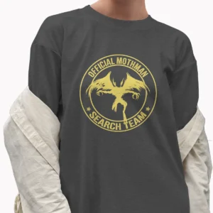 Official Mothman Search Team Shirt | Funny Cryptid Hunter Tee 8 Official Mothman Search Team Shirt Funny Cryptid Hunter Tee