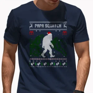 Papa Squatch Bigfoot Dad Christmas Shirt Sasquatch Pregnancy Announcement Gift