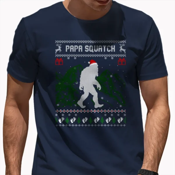 Papa Squatch Bigfoot Dad Christmas Shirt Sasquatch Pregnancy Announcement Gift