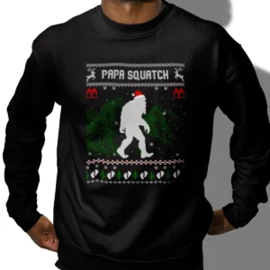 Papa Squatch Bigfoot Dad Christmas Shirt Sasquatch Pregnancy Announcement Gift
