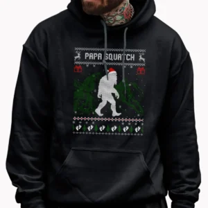 Papa Squatch Bigfoot Dad Christmas Shirt Sasquatch Pregnancy Announcement Gift