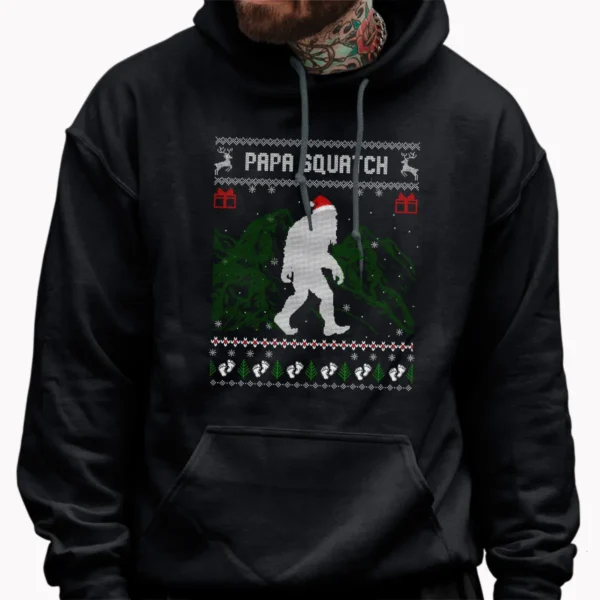Papa Squatch Bigfoot Dad Christmas Shirt Sasquatch Pregnancy Announcement Gift