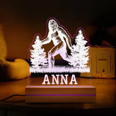 10 Best Bigfoot Night Lights To Illuminate Your Legendary Space 3 Personalized Bigfoot 3D Lamp Custom Name LED Night Light for Rustic Cabin Decor
