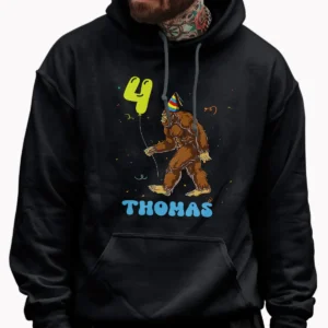 Personalized Bigfoot Birthday T-Shirt Custom Name & Age Party Tee for Kids