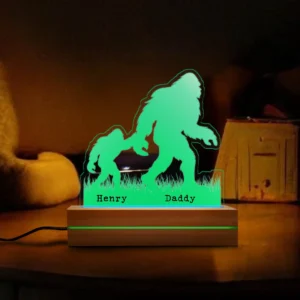 Personalized Bigfoot Family Night Light Custom Names LED Lamp for Dad, Mom
