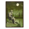 Personalized Bigfoot Fishing Poster Custom Gift for Dad Angler Wall Decor