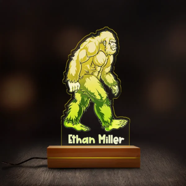 Personalized Bigfoot LED Light Custom Name 3D Lamp for Boys Room Decor