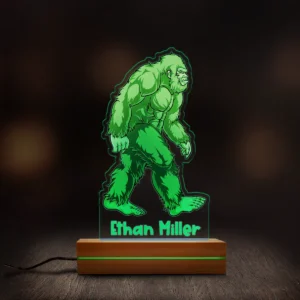 Personalized Bigfoot LED Light Custom Name 3D Lamp for Boys Room Decor