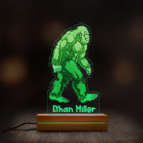 Personalized Bigfoot LED Light Custom Name 3D Lamp for Boys Room Decor