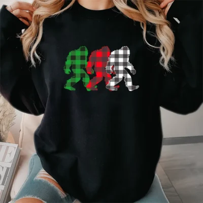 25 Best Bigfoot Christmas Shirts to Make Your Holidays Legendary 10 Plaid Bigfoot Christmas Shirt Funny Sasquatch Buffalo Plaid Tee
