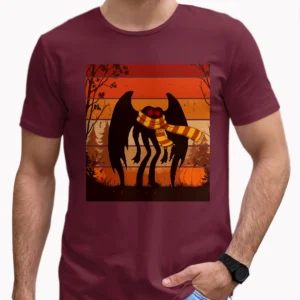 Retro Mothman Halloween Shirt Vintage Autumn Cryptid & Fall Gift